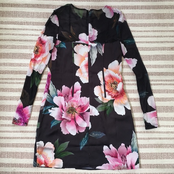 Marciano Long Sleeved Floral Bustier Dress M - Picture 7 of 7